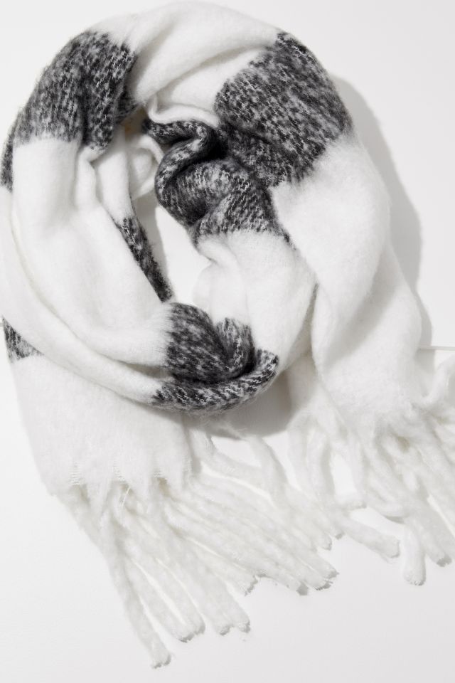 Cozy Nubby Striped Oblong Scarf #3