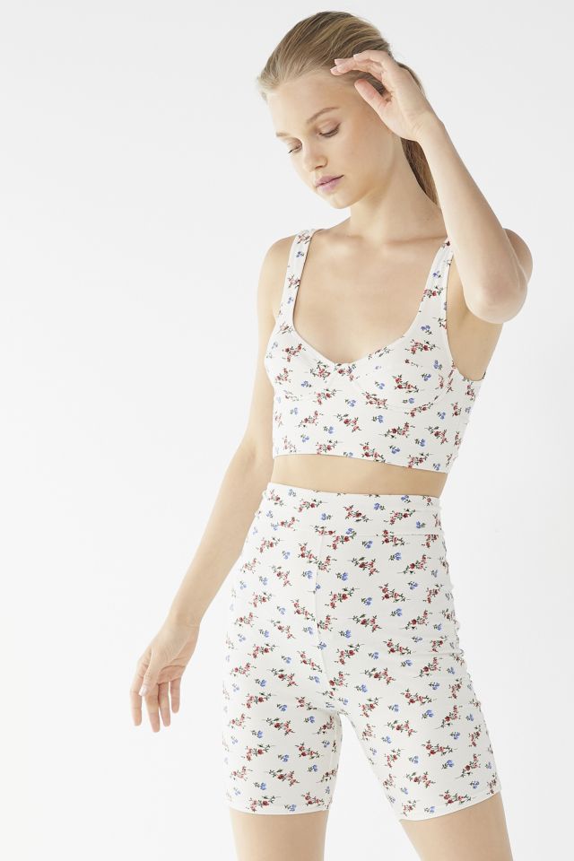 UO Christy Floral Bike Short