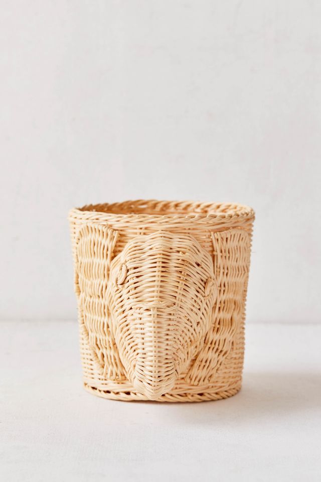 Wicker Elephant Planter #2