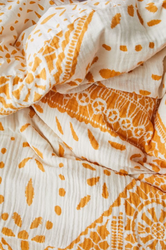 Housse de couette en gaze froissée motif carrelage Eva #3