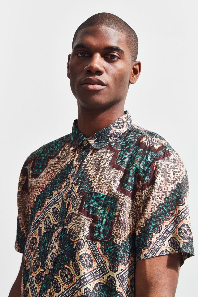Raga Man Bandana Voile Short Sleeve Button-Down Shirt #2
