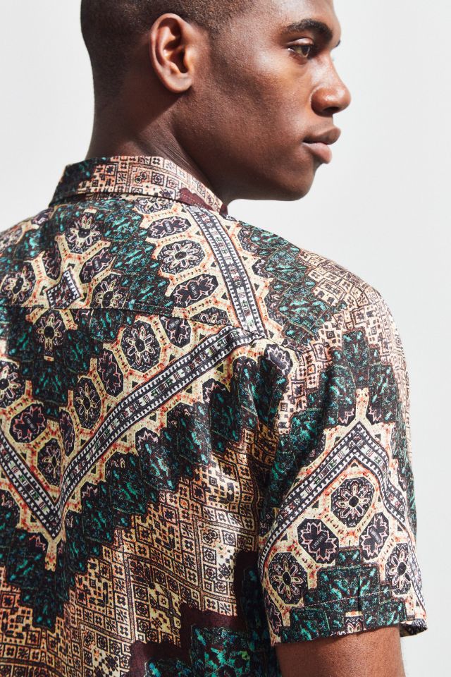 Raga Man Bandana Voile Short Sleeve Button-Down Shirt #4