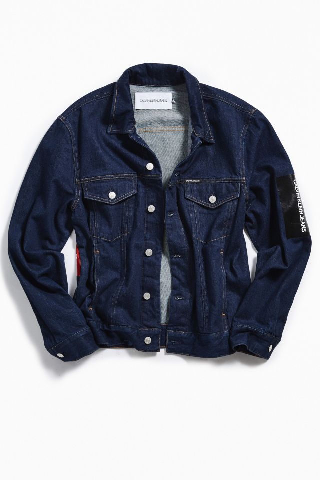Calvin Klein Placed Logo Denim Trucker Jacket #1