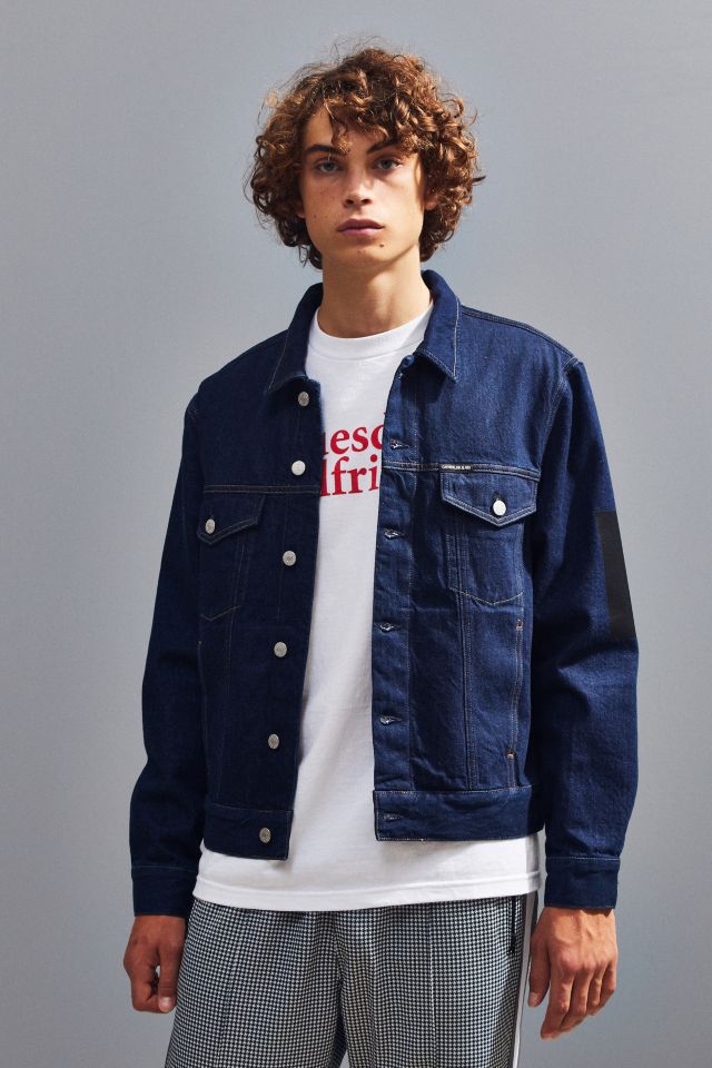 Calvin Klein Placed Logo Denim Trucker Jacket #3