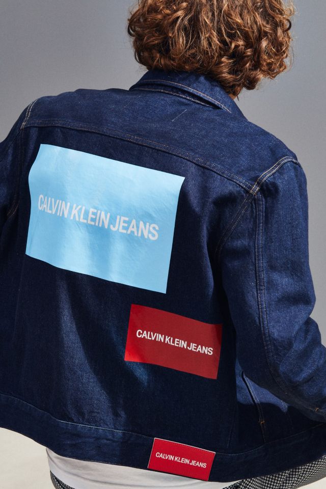 Calvin Klein Men's Essential Logo Embroidered Trucker Jacket - Macy's