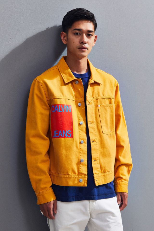 Calvin klein yellow store denim jacket