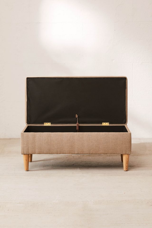 Raquel Linen Storage Ottoman #1