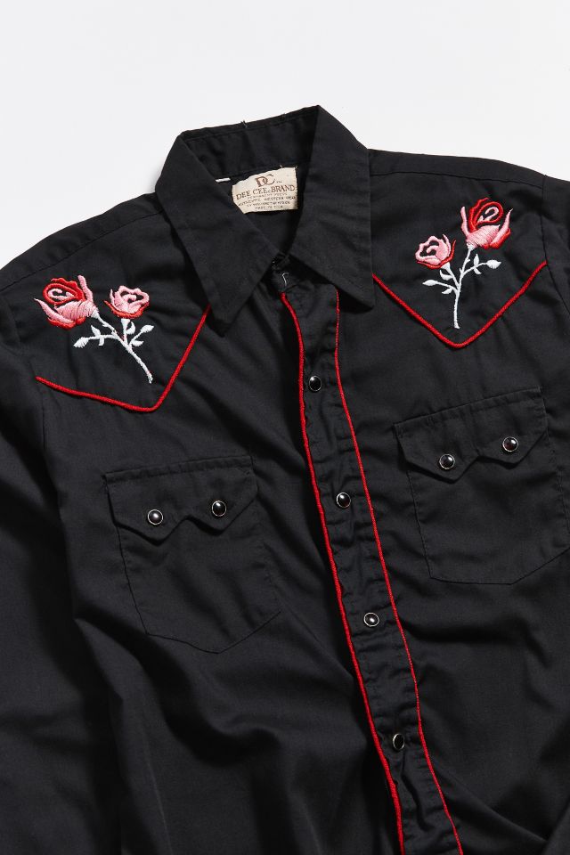 Vintage Embroidered Rose Western Shirt #1
