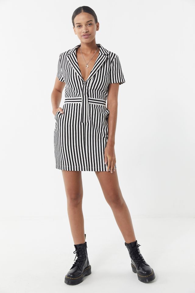 UO Striped Canvas Utility Dress #3