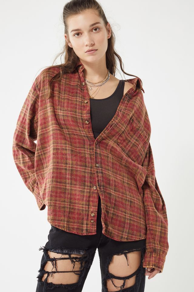 Urban Renewal Remade Acid Wash Button-Down Flannel Shirt #3