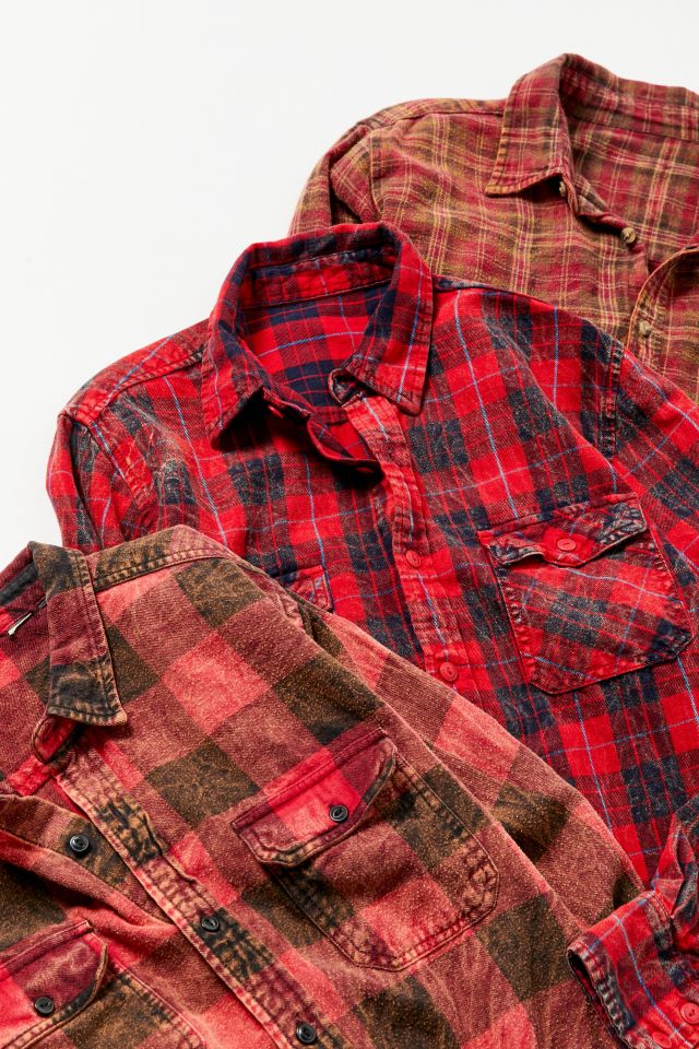 Urban Renewal Remade Acid Wash Button-Down Flannel Shirt #5