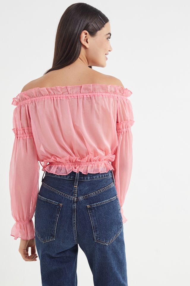Lioness Stop Motion Sheer Off-The-Shoulder Top #1