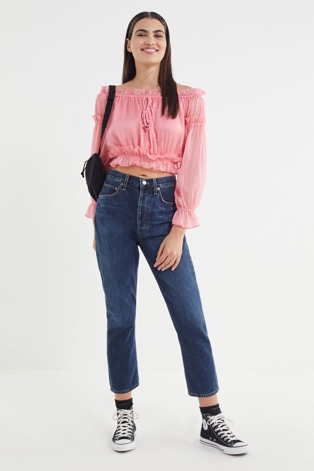 Lioness Stop Motion Sheer Off-The-Shoulder Top #3