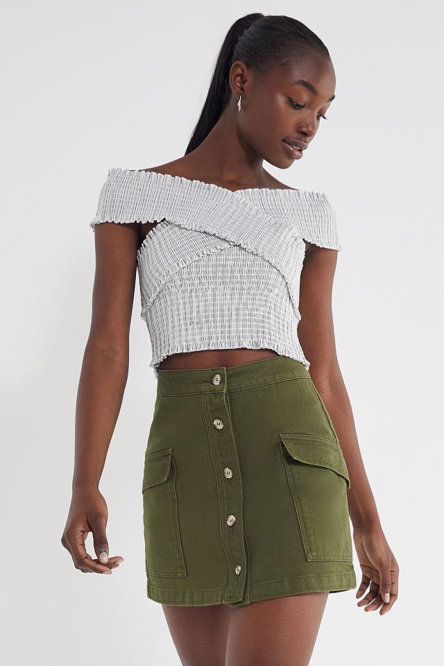 Button down front skirt best sale