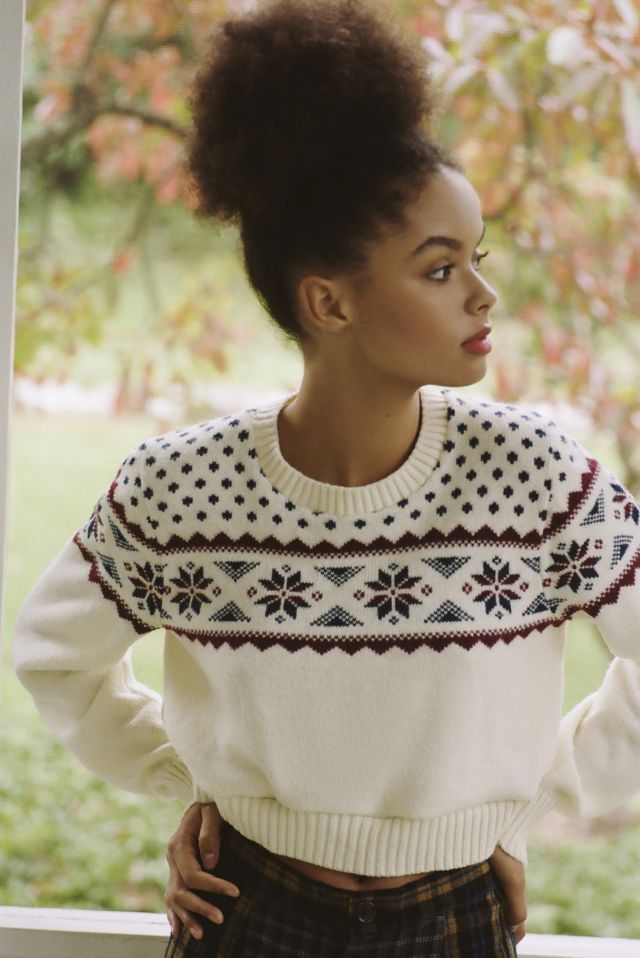 Urban Renewal Remade Fair Isle Cropped Sweater | Urban Outfitters