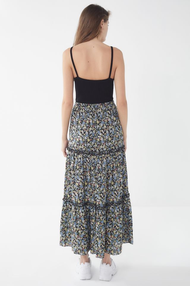 UO Floral Ruffle Maxi Skirt #2