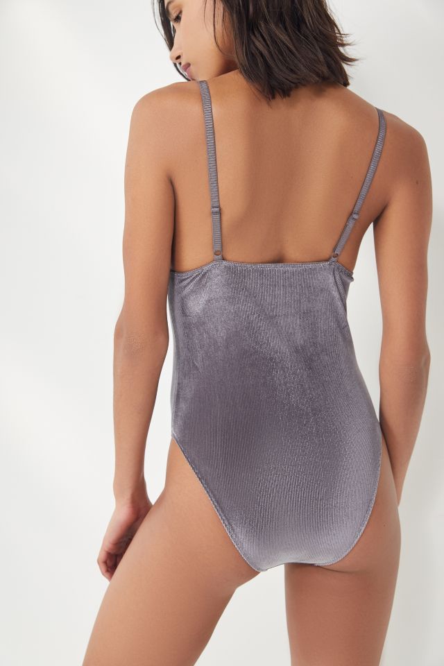 Out From Under Shayla Velvet Plunging Bodysuit #2