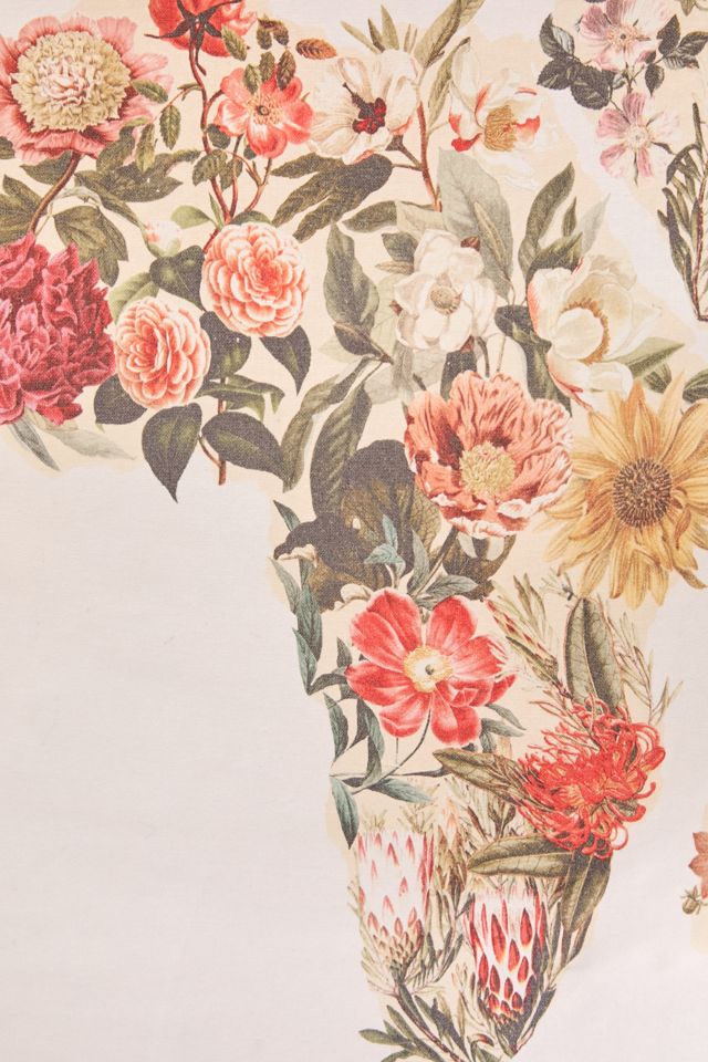 Botanical Floral Map Tapestry | Urban Outfitters