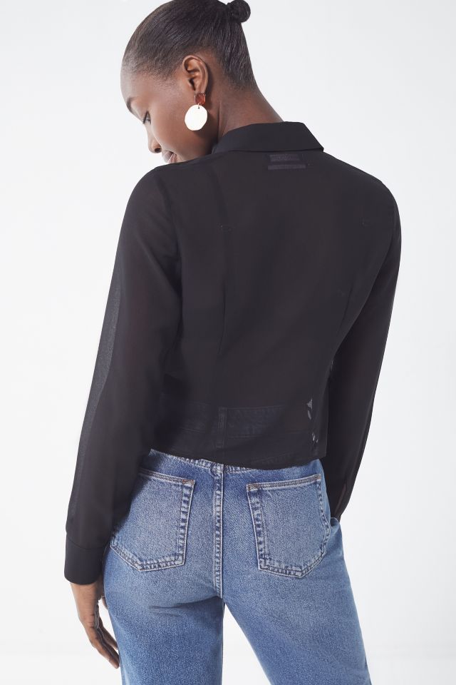 UO Leo Cropped Button-Down Shirt #2