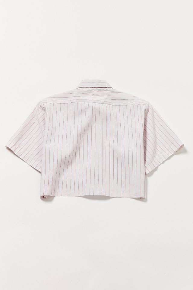 Chemise de travail courte à rayures vintage années 80 #2
