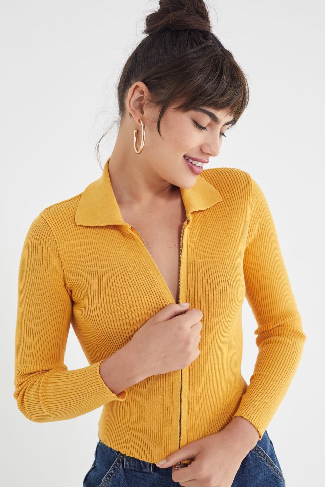 Collared zip sale front sweater