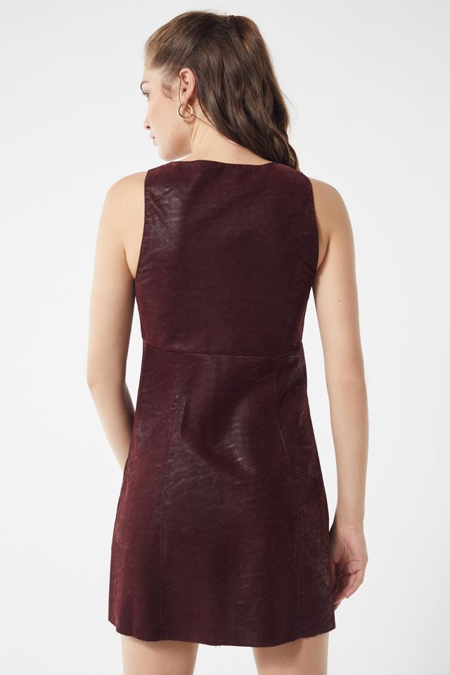UO Sunshine Faux Leather Button-Front Dress #2