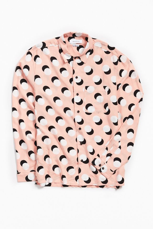 UO Long Sleeve Rayon Button-Down Shirt #1