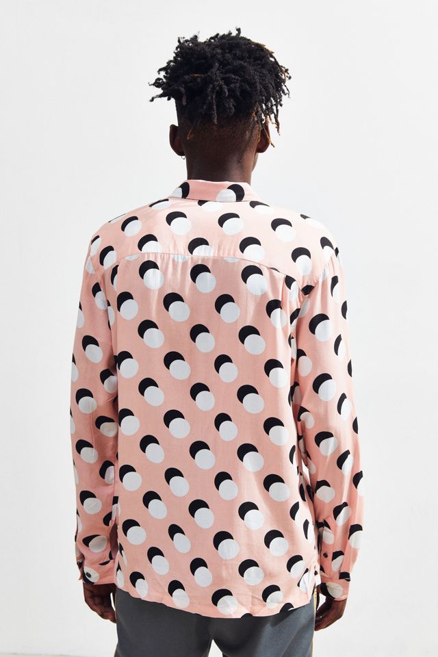 UO Long Sleeve Rayon Button-Down Shirt #4