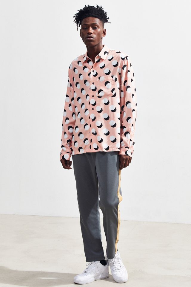 UO Long Sleeve Rayon Button-Down Shirt #5