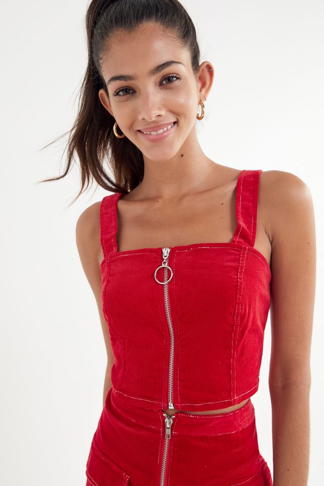 UO Corduroy Zip-Front Tank Top | Urban Outfitters