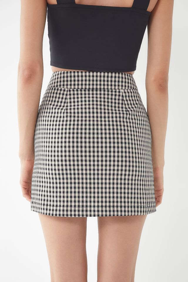 UO Marsha Gingham Zip-Front Mini Skirt #2