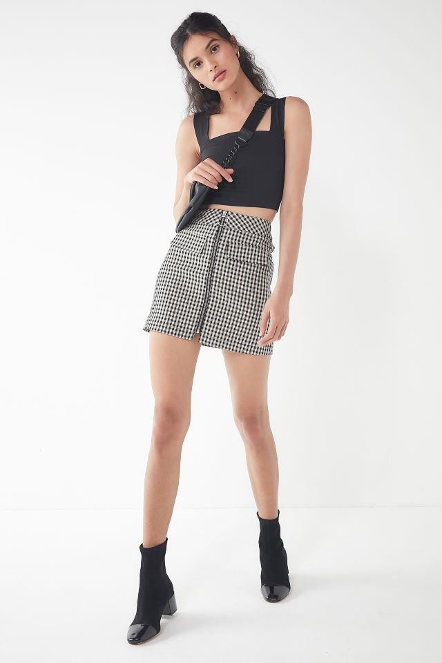 UO Marsha Gingham Zip-Front Mini Skirt #3