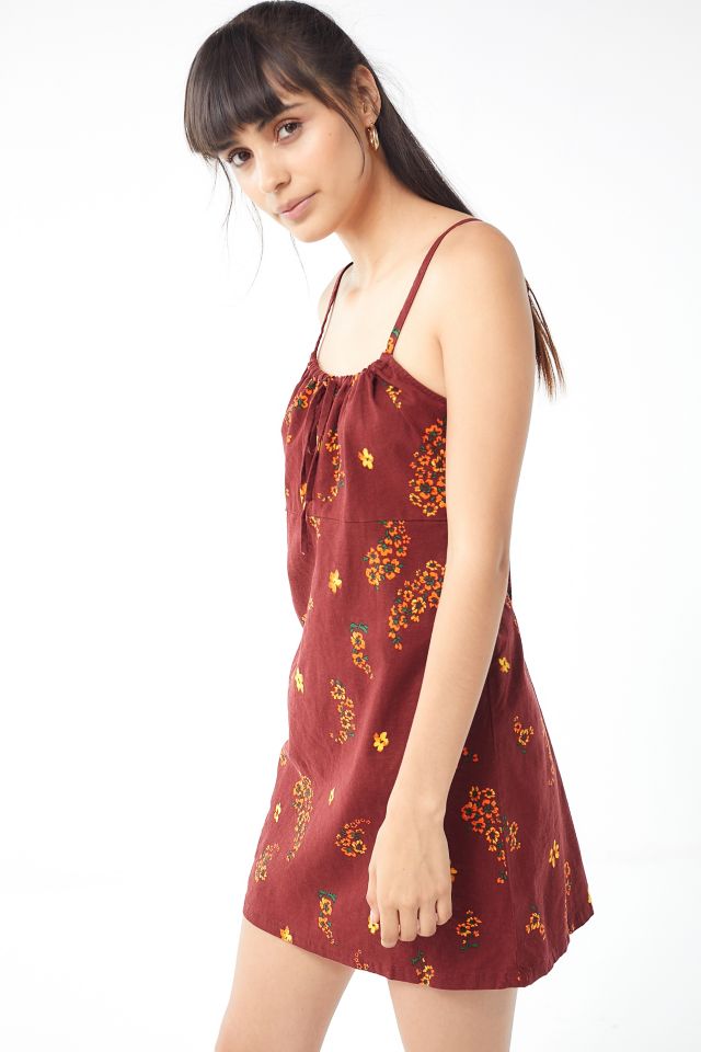 UO Ester Linen Tie-Front Mini Dress #2