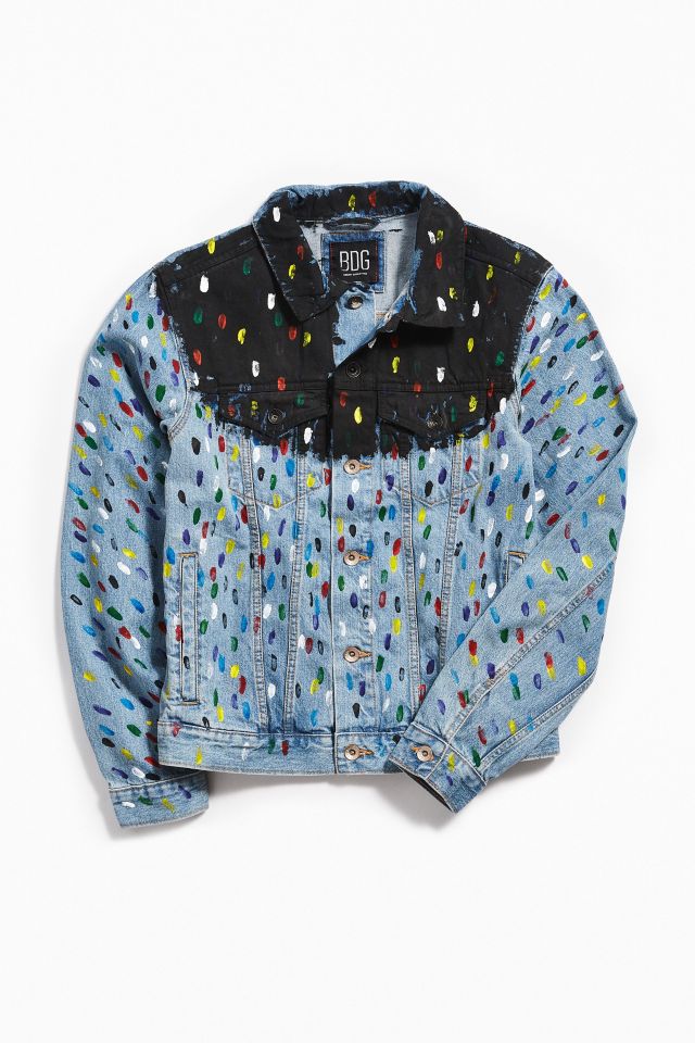 BDG X Riverside Tool & Dye Hand Painted Denim Trucker Jacket #1