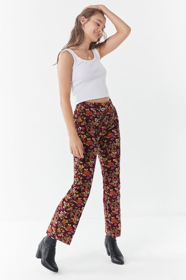 Corduroy kick flare trousers, Women's trousers