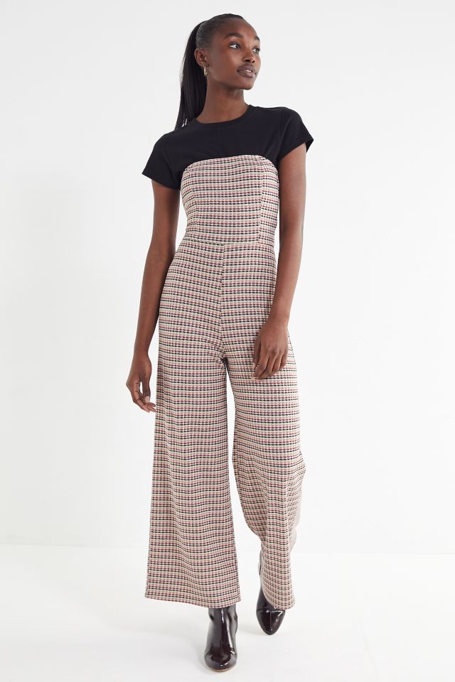 Plaid cheap jumpsuit zara