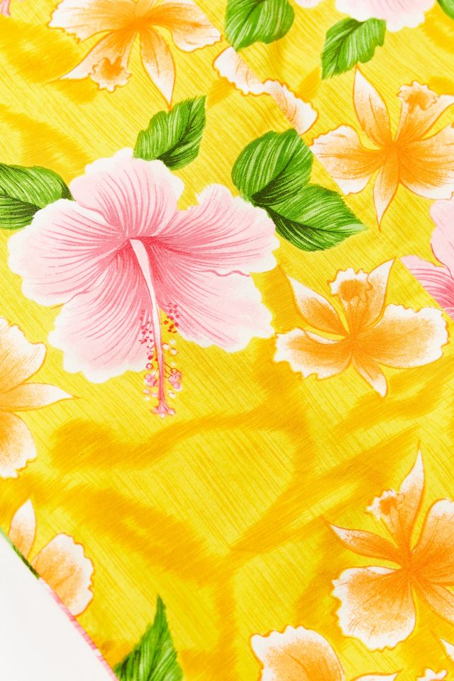 Vintage Yellow Hawaiian Floral Dress #3