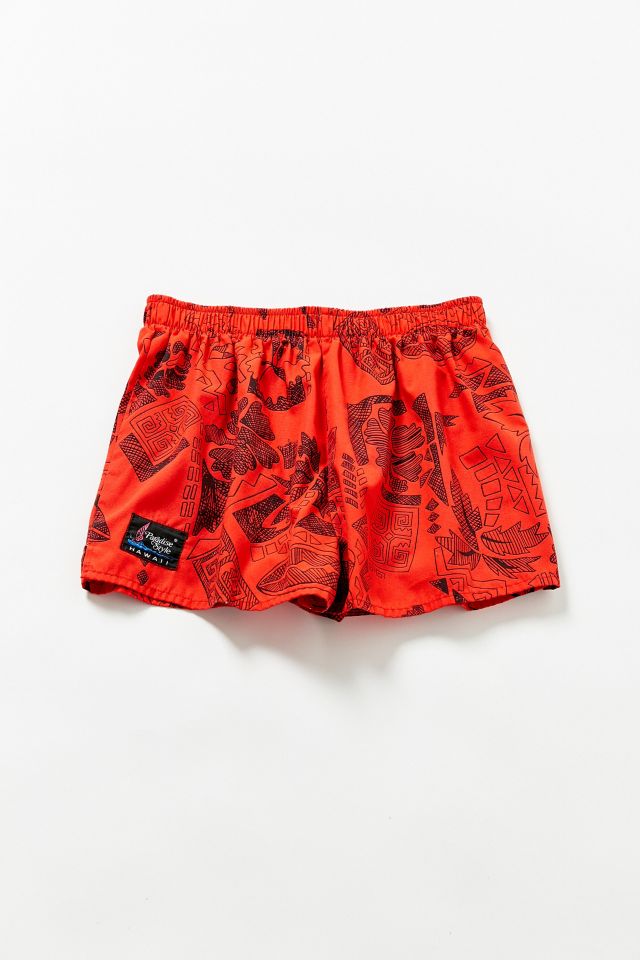 Vintage ‘90s Red + Black Tropical Short | Urban Outfitters