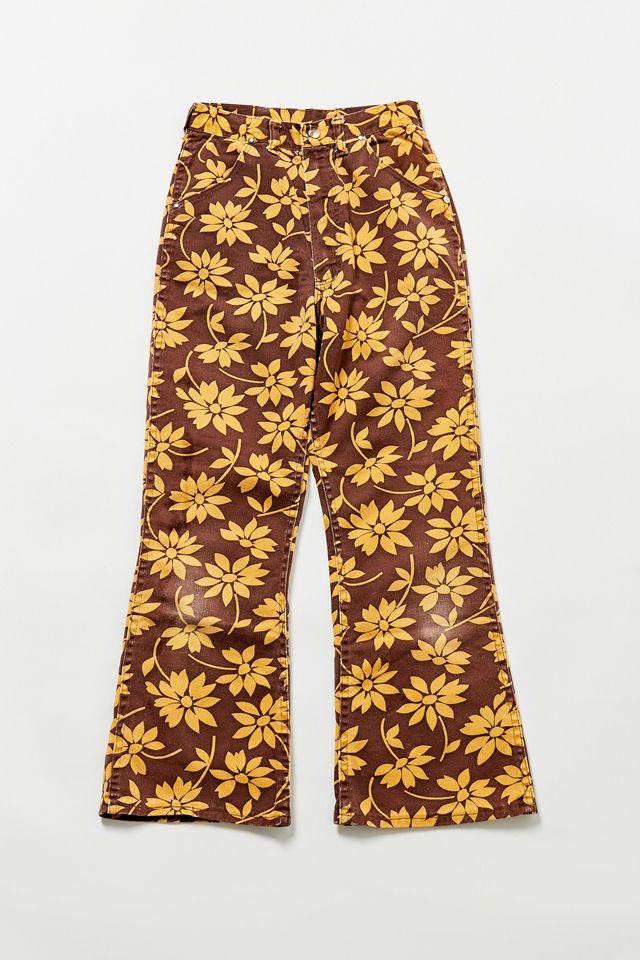 Vintage Wrangler Yellow Floral Denim Pant | Urban Outfitters