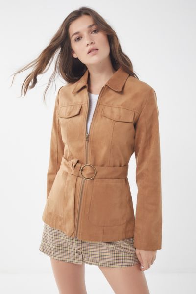 suede belted jacket