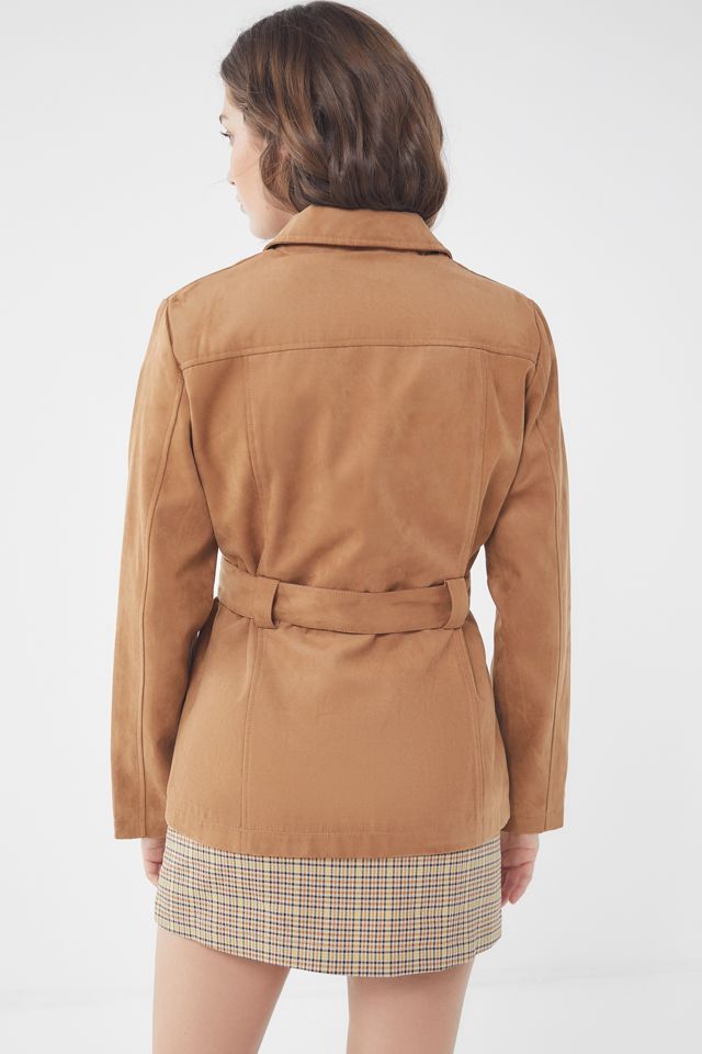 UO Faux Suede Belted Safari Jacket #2