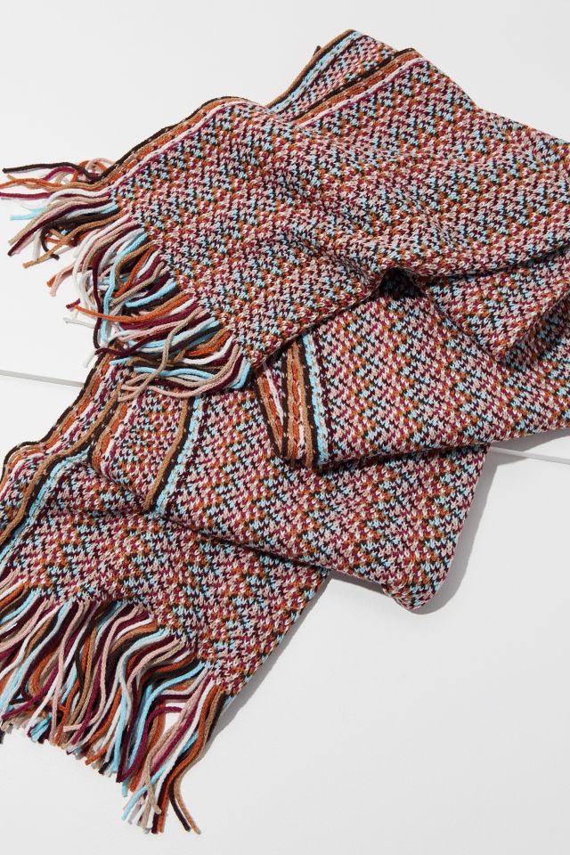 Geo Striped Oblong Scarf #1