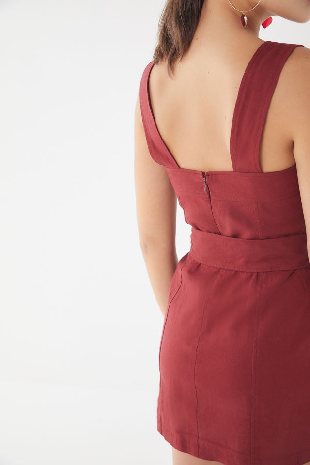 UO Angelique Belted Stretch Linen Dress #3