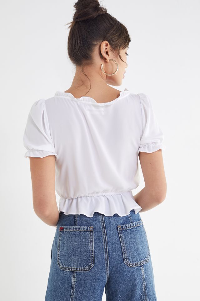 Blouse UO Riley à Volants Attachée Devant #3