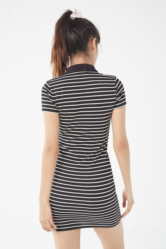UO Striped Button-Down Polo Mini Dress #2