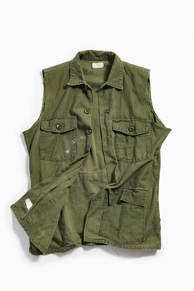 Vintage Olive Green Military Vest