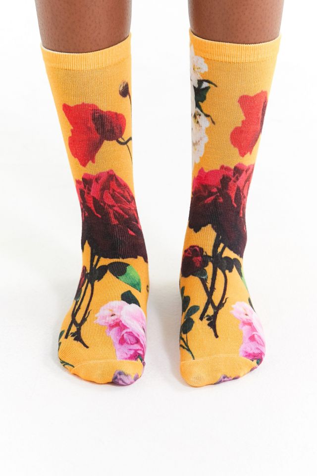 Out From Under Exploded Floral Crew Sock #1