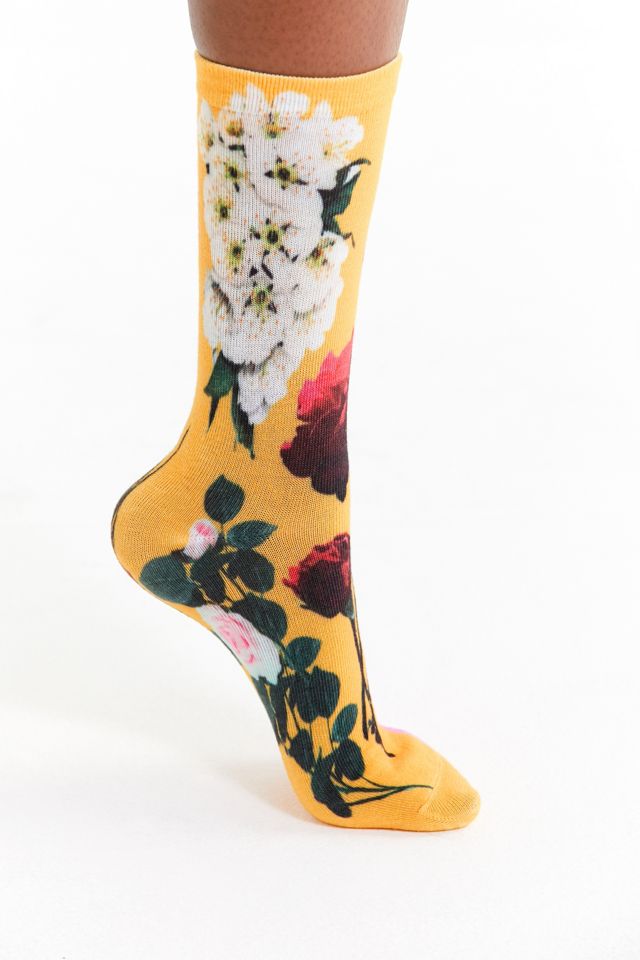 Out From Under Exploded Floral Crew Sock #2
