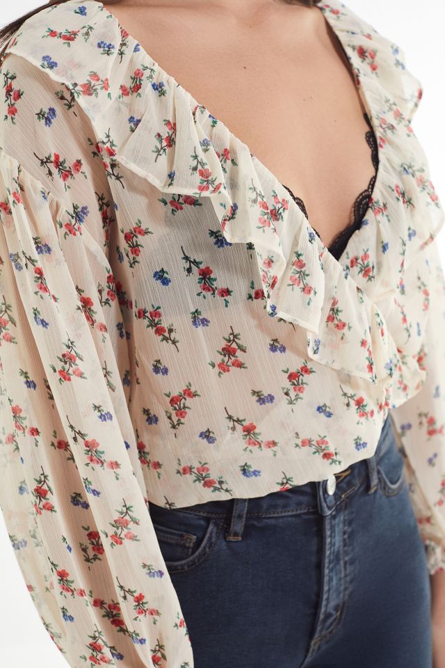 Blouse à surplis bordée de volants Anita UO #3