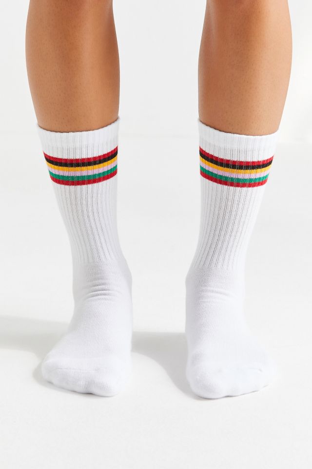 Out From Under Rainbow Striped Tube Sock #1